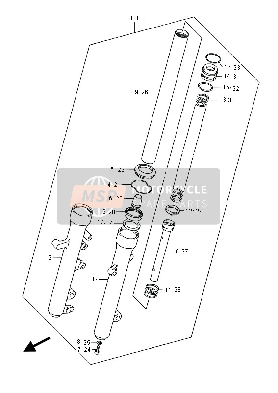 Suzuki UH200A BURGMAN 2015 Front Fork Damper for a 2015 Suzuki UH200A BURGMAN